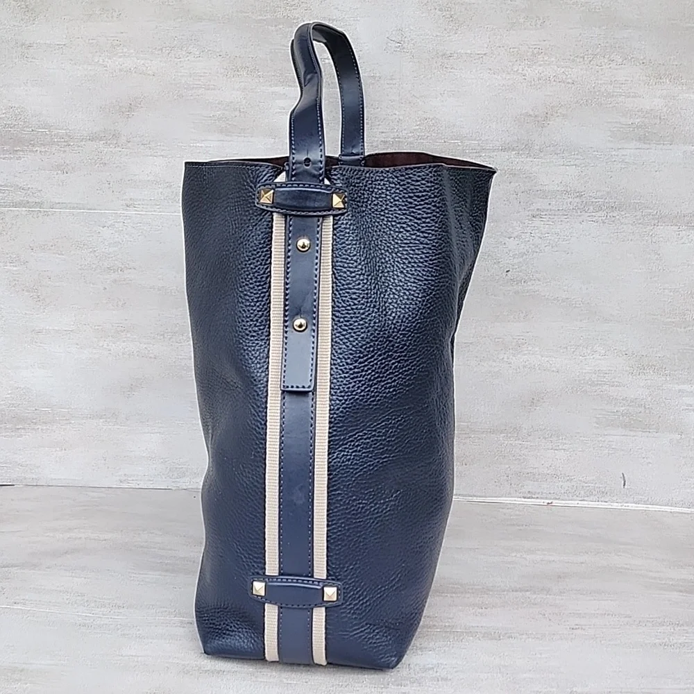 Michael Kors Griffin Admiral Blue Pebbled Leather Shoulder Hobo Bag